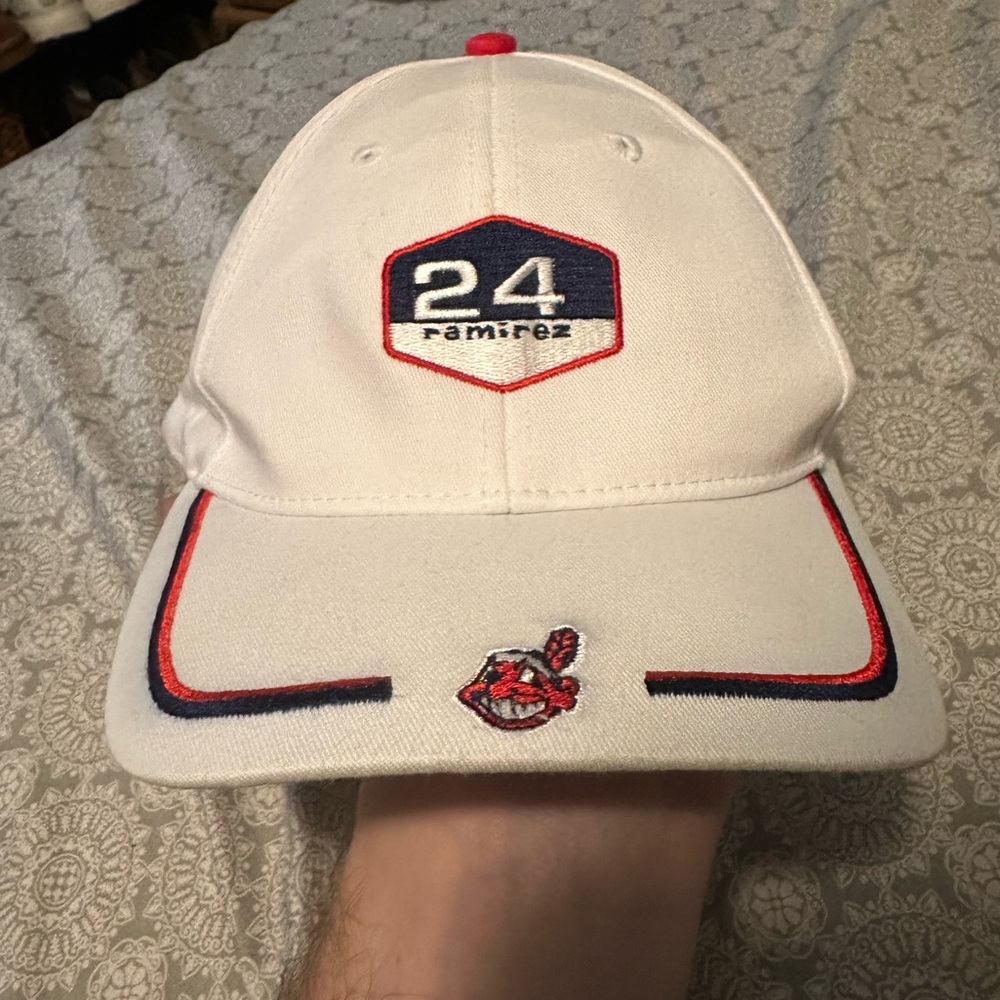 TWO - Cleveland Indians / Guardians Ball Cap Hat Chief Wahoo - Picture 2 of 11